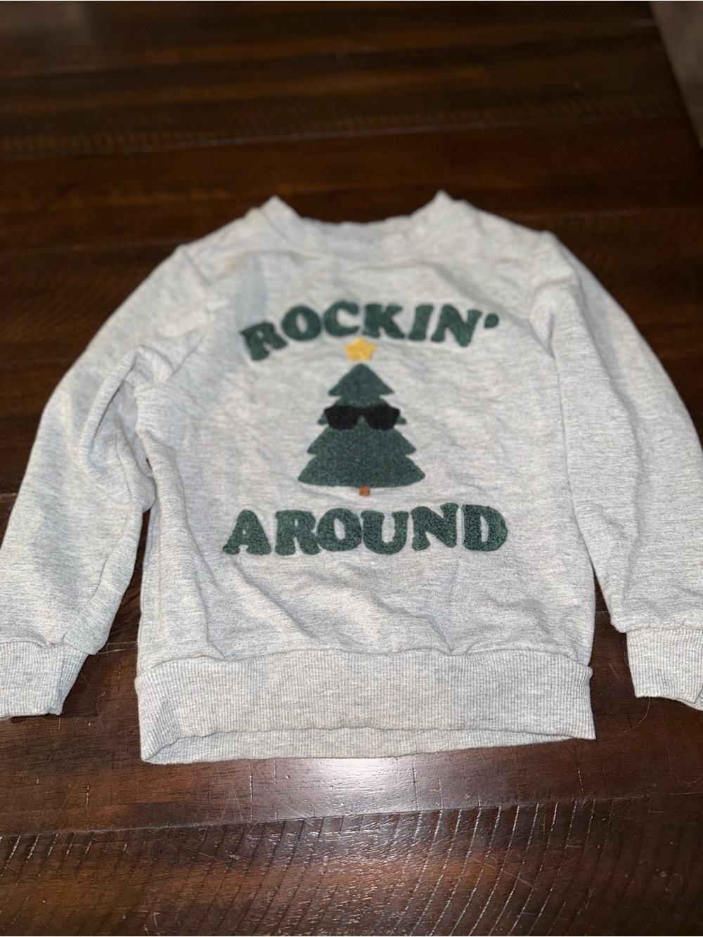 Little Sleepies Heather Gray Sweatshirt with Green Tree Graphic
